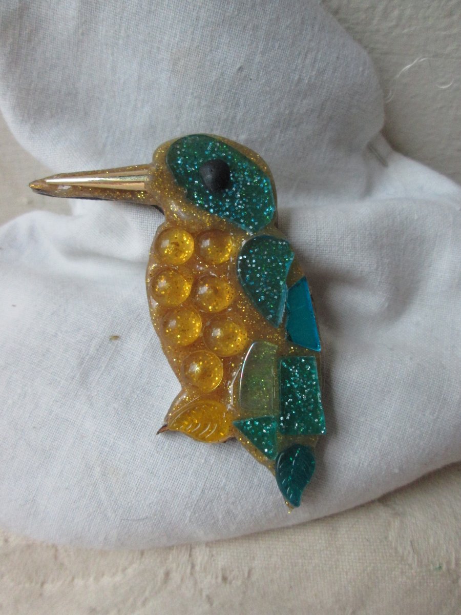 Kingfisher brooch