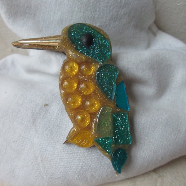 Kingfisher brooch