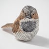 Dun Small Bird Paper Mache Sculpture