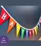 Rainbow Polka Dot Happy Birthday Bunting Handmade From Felt  - Image 1