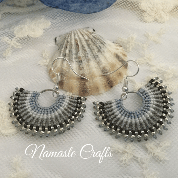 Summer Festival Fan Earrings, Holiday Earrings, Boho chic, yoga jewellery, fun