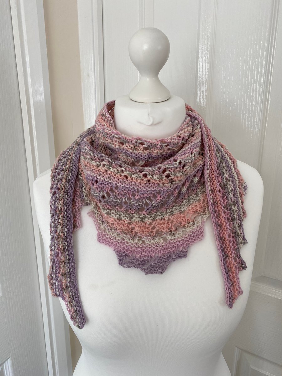 Handmade knitted wrap-scarf