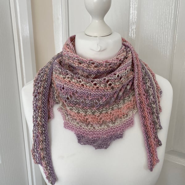 Handmade knitted wrap-scarf