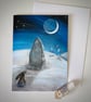 Midwinter Night Greetings Card Pagan,Wiccan,Hare,Christmas,Yule,winter ...