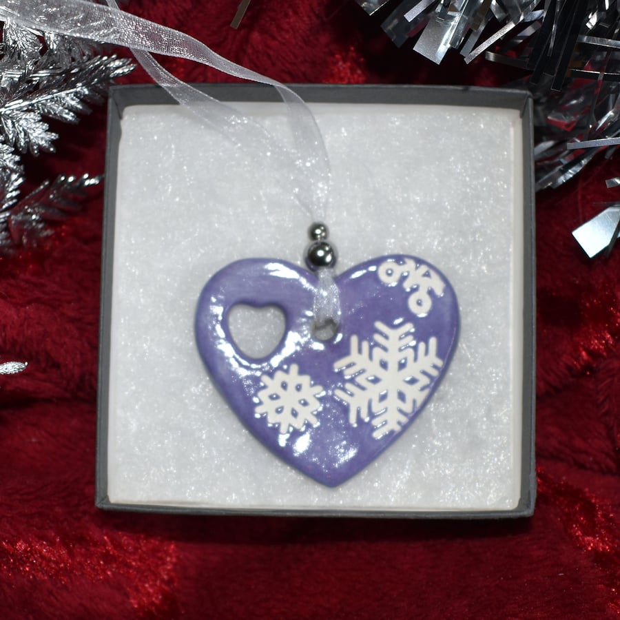 Heart shaped Christmas tree decoration (Free UK postage)