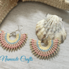 Beautiful colourful macrame fashion fan earrings, gift for teen, Fun earrings 
