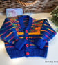 Hand Knitted Designer Baby Cardigan, Booties,  Hat Gift Set 0-3 months  - Image 7