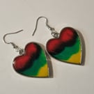 Rasta Heart Earrings 