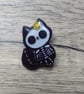 Dead cute skeleton fox badge, creepy cute accessories  - Image 3