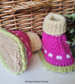 Baby Girl's Hand Knitted Booties and Leg Warmer Set 6-12 months - Image 6
