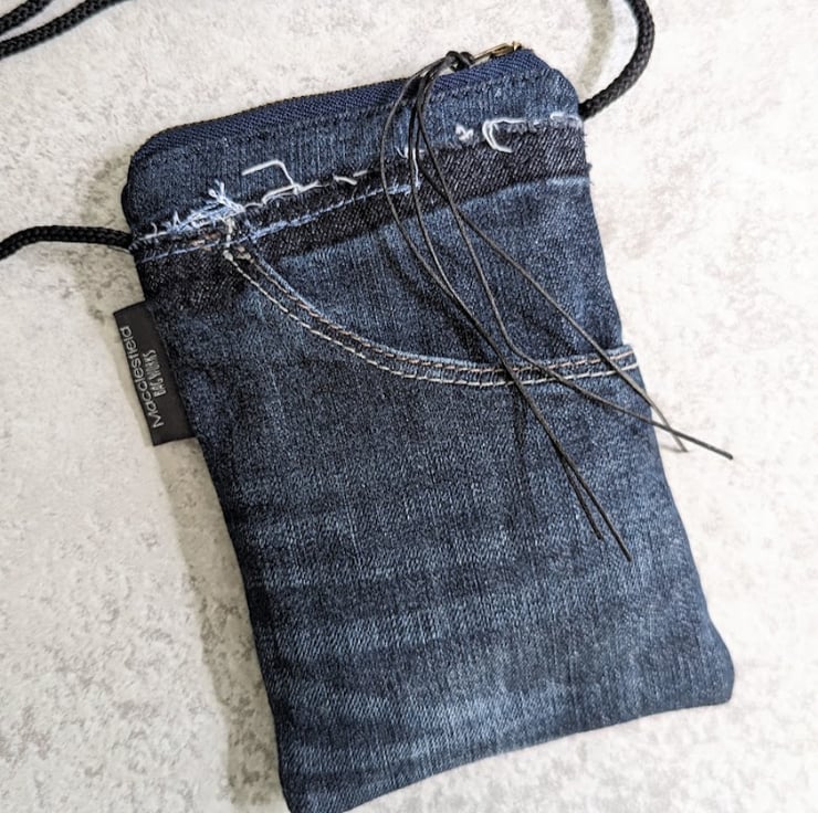 Denim Bag Mini Cross Body Jeans Phone Bag wit... Folksy