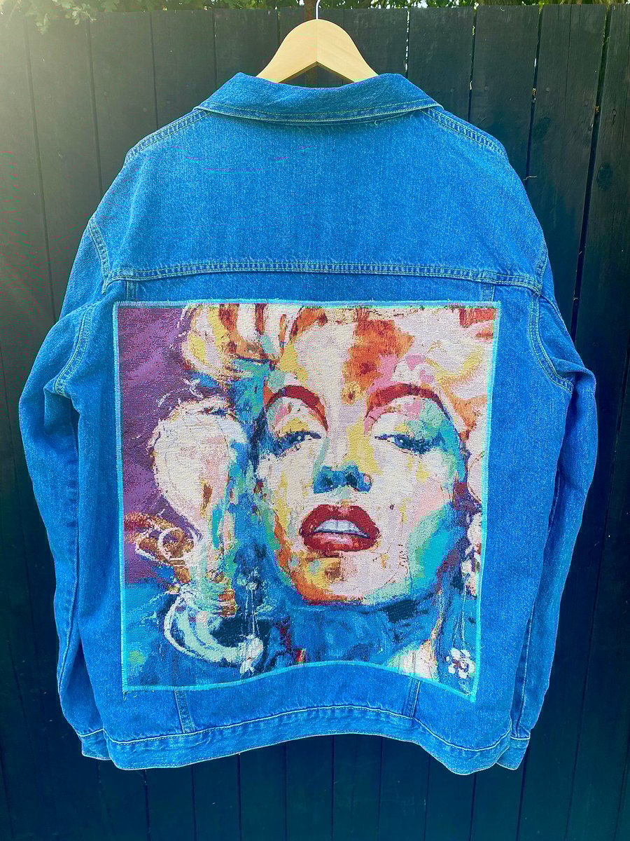 Marilyn Monroe Denim jacket - Upcycled - Reworked - Size 16