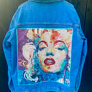 Marilyn Monroe Denim jacket - Upcycled - Reworked - Size 16