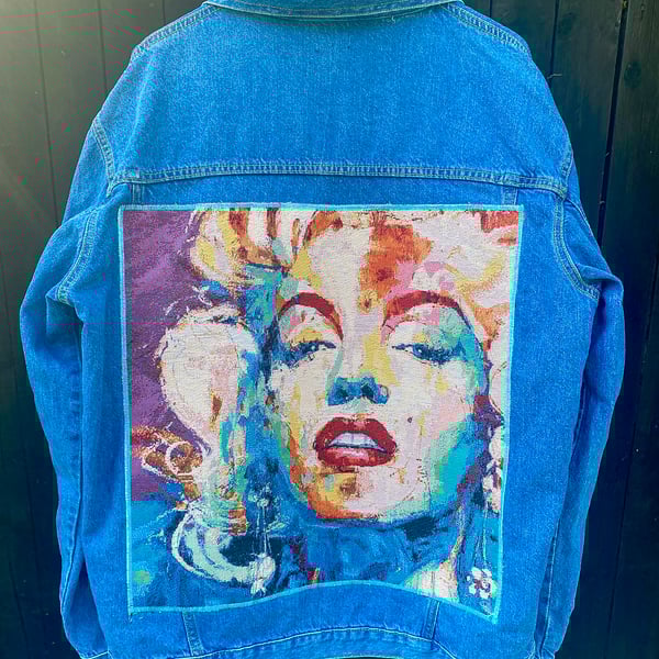 Marilyn Monroe Denim jacket - Upcycled - Reworked - Size 16