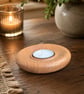 Handturned Oak Tealight holder , handmade wooden Candle Holder