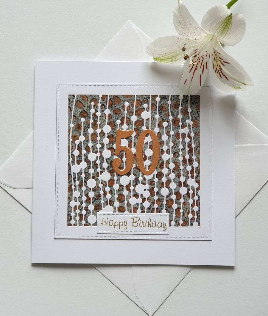 50th Birthday Card - Bronze