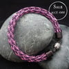 SALE - Tri-colour Viking Double Knit Bracelet - Purple, Pink & Black