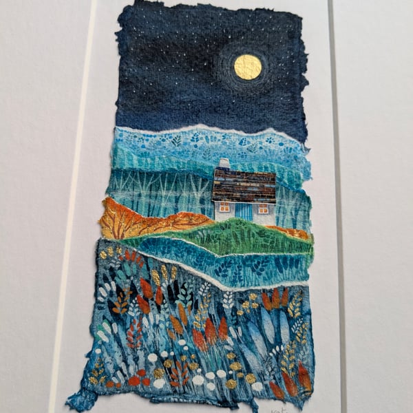 Jewel Cottage- Original collage. A4 Framed