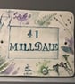 Door number or house name sign ceramic botanical nature flowers leaves impressed - Image 6