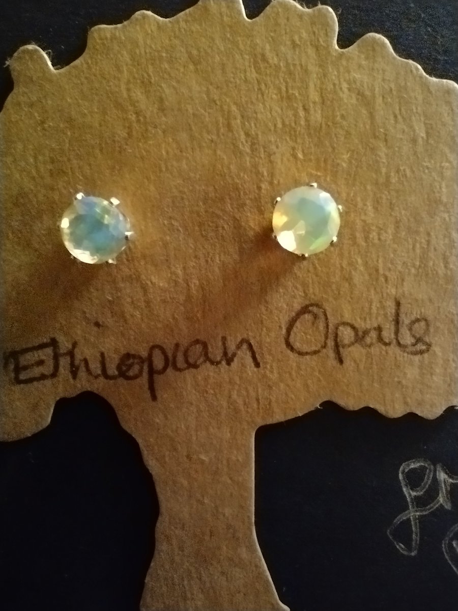 Sterling silver studs with Ethiopian pearls 