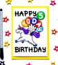 Cute Unicorn 5th Birthday Card For Girl, Boy, Niece, Nephew, Sister, Brother - Image 1