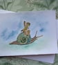 Fairy and Snail original painted card - Image 1