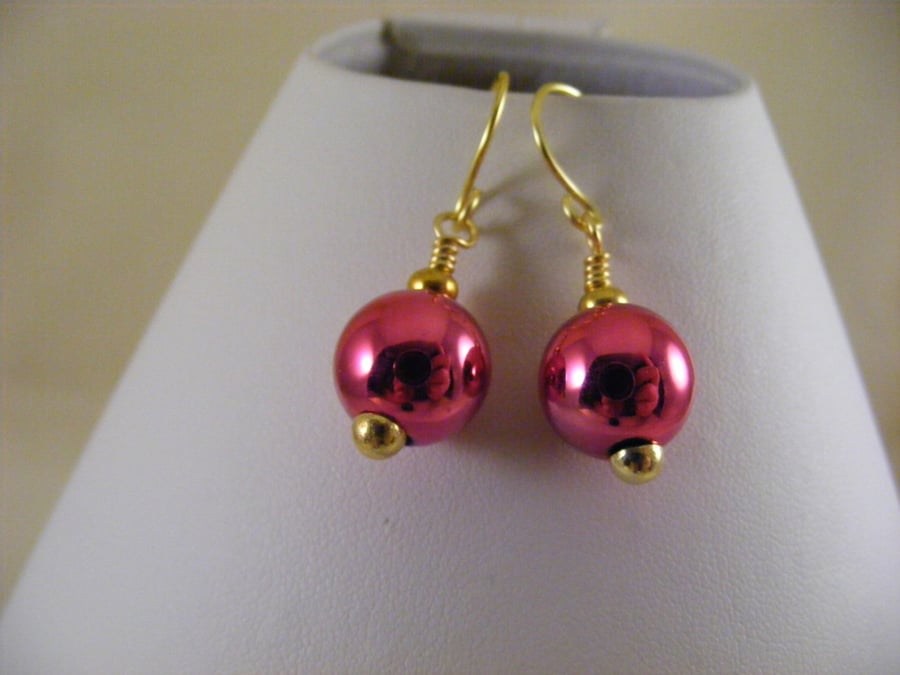 Fuchsia Bauble Earrings