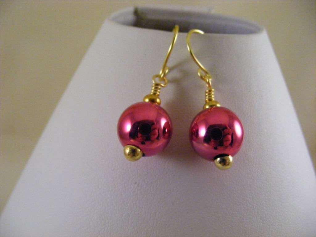 Fuchsia Bauble Earrings