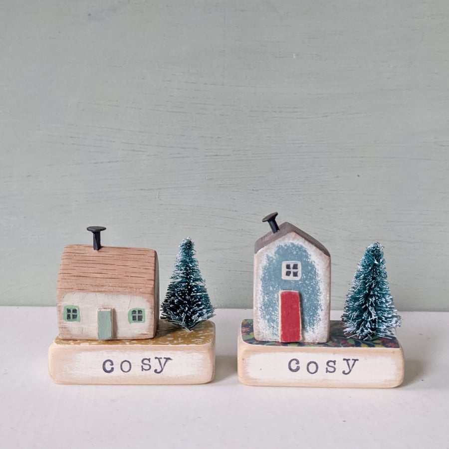 Little Wooden Handmade House in a Bag - Choose Your House - Cosy