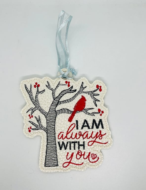 Embroidered  Memory hanging decoration -CREAM