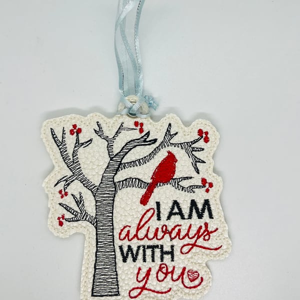 Embroidered  Memory hanging decoration -CREAM