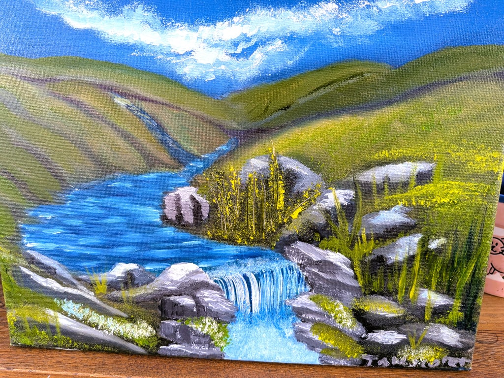 Original Oil Painting, Valley Falls,Home decor, wall art