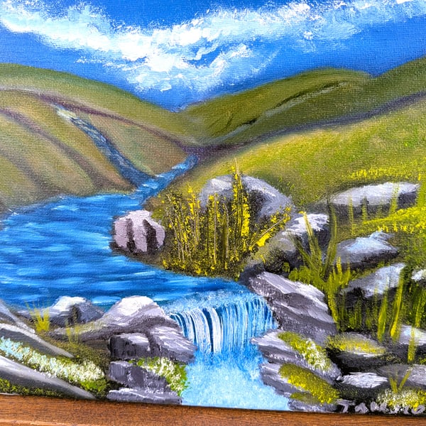 Original Oil Painting, Valley Falls,Home decor, wall art
