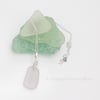 Pale Lilac Welsh Sea Glass and Sterling silver pendant necklace