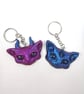 Handmade Gothic Cat Keyring Set: Chameleon Resin Keychain- Friends Gift