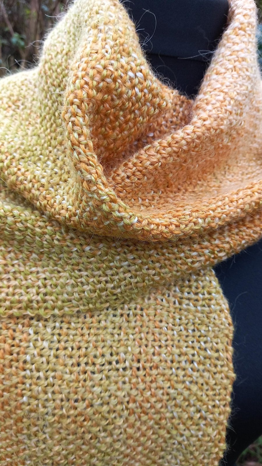 Handwoven Alpaca Mohair Scarf: Soft Ombre Plain Weave
