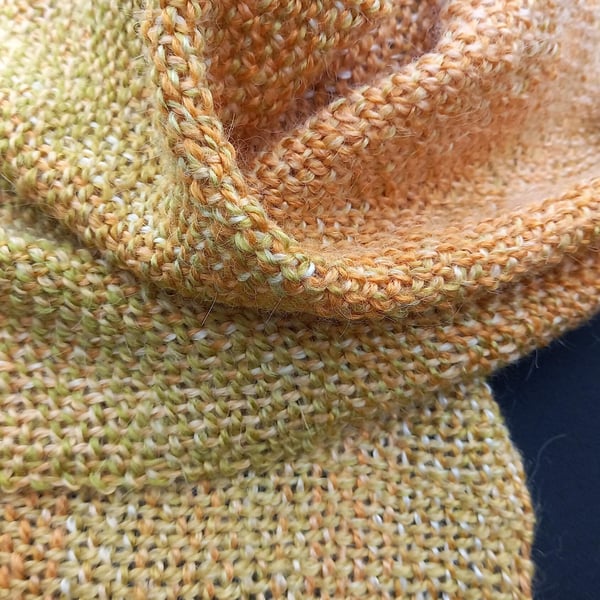 Handwoven Alpaca Mohair Scarf: Soft Ombre Plain Weave