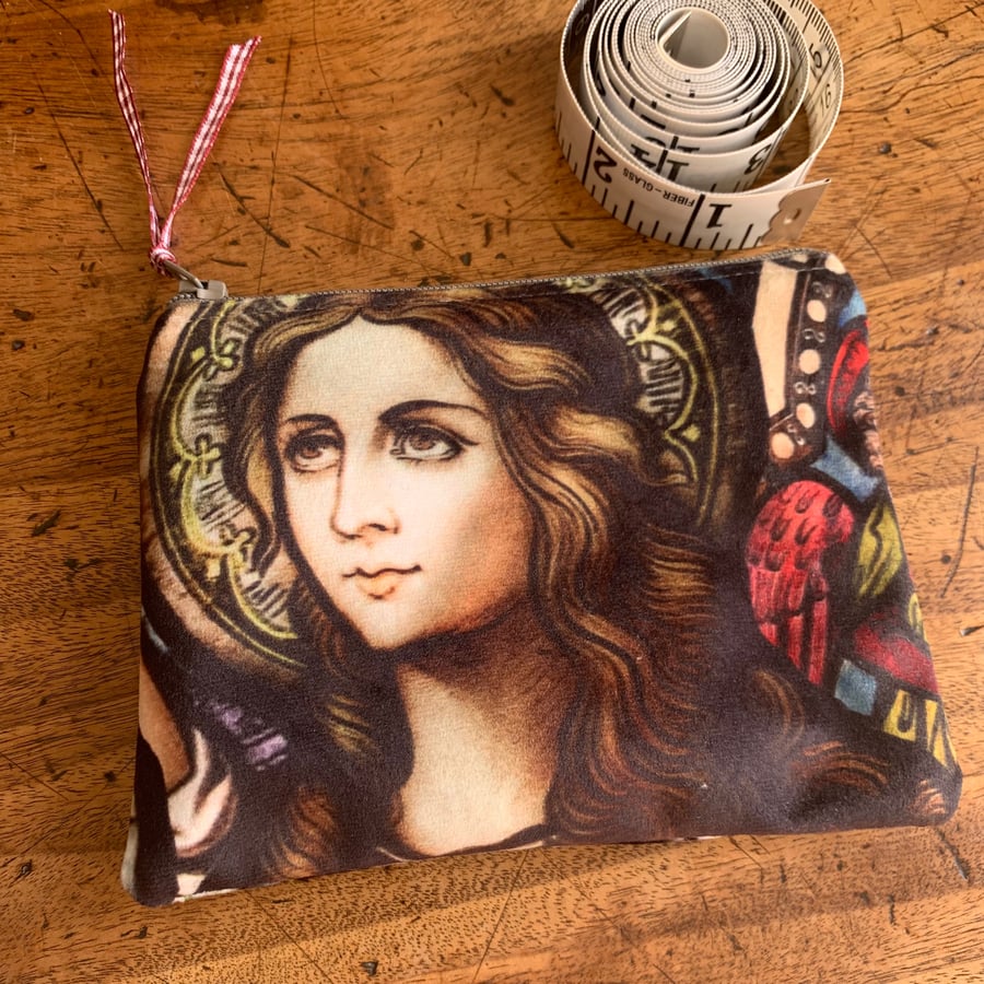 Stained glass window velvet coin purse