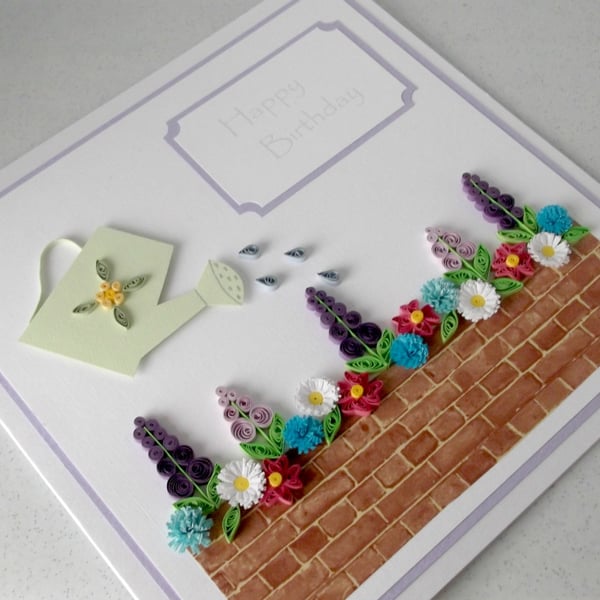 Quilled birthday card - handmade, personalised