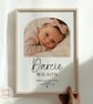 Personalised Baby Photo Print - Newborn Birth Stats - Nursery Wall Art Gift