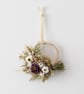 Mini Purple and white dried flower gift wreath - Image 4