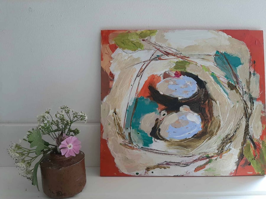 Abstract square nest painting 