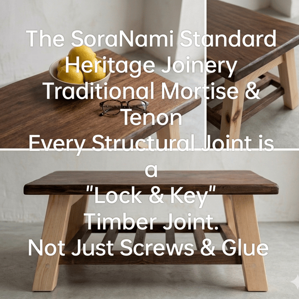 Earth & Sky Coffee Table Twin Tones, Live Edge Solid Wood Exclusive SoraNami  