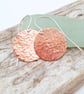 Hammered Copper Disc Earrings (ERCUDGDC1) - UK Free Post - Image 2