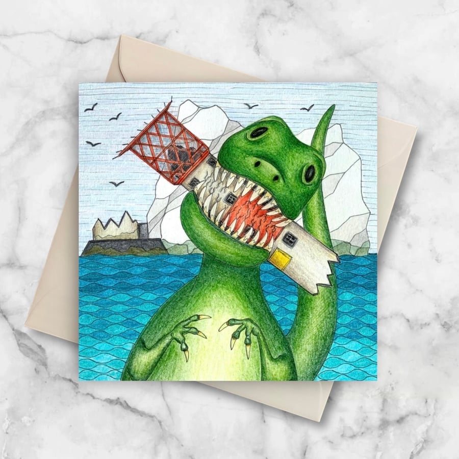 Fun Isle of Wight Dinosaur Card