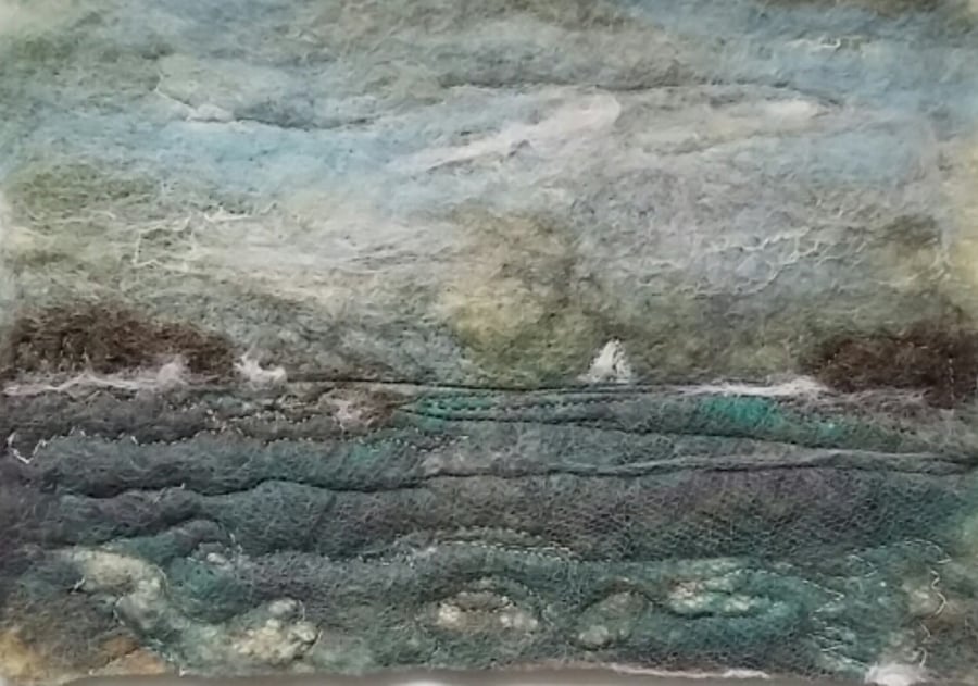 Handfelted Seascape Picture