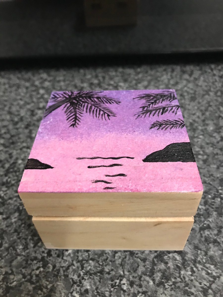 Wooden Trinket box sunset