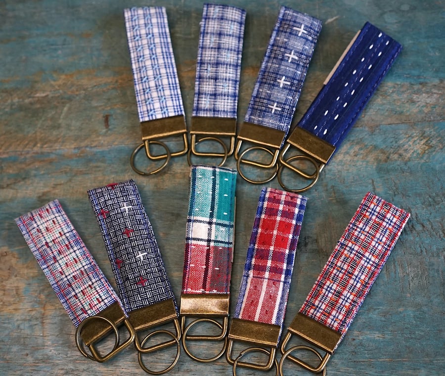 Handmade Essential Fabric Key Fob, Everyday Key Ring 