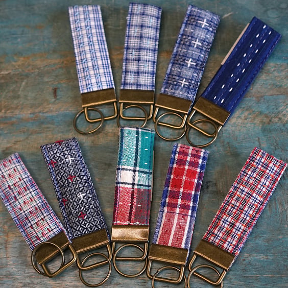 Handmade Essential Fabric Key Fob, Everyday Key Ring 