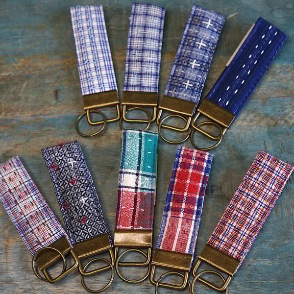 Handmade Essential Fabric Key Fob, Everyday Key Ring 